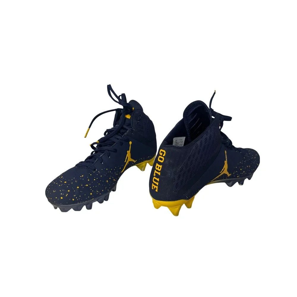 Jordan Vapor‎ Speed 2 3/4 TD Michigan Wolverines Football Cleats Navy Yellow 10